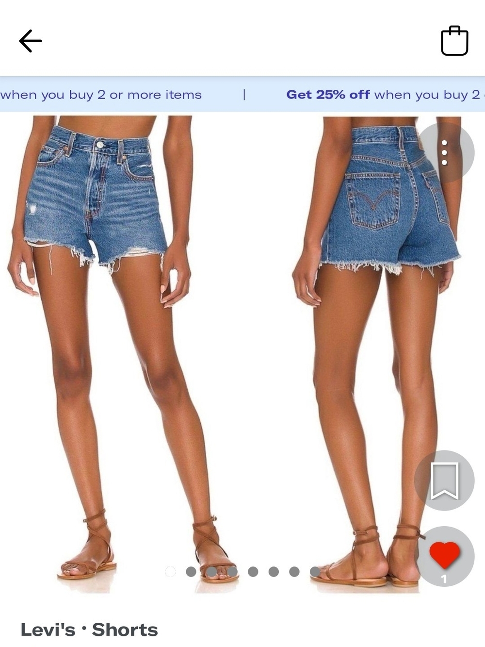 Levi's High-Rise Ribcage Frayed Hem Denim Shorts - Blue